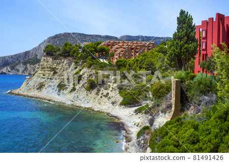 panoramic view of La Manzanera beach, Calpe, Spain 81491426