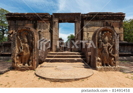 Ruins in Quadrangle group in ancient city Pollonaruwa, Sri Lanka 81491458