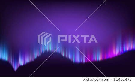 Northern Polaris Aurora Color Light Banner Vector 81491473