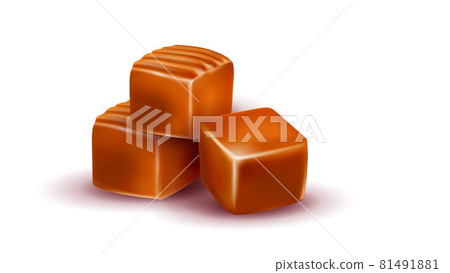Toffee Caramel Candies Delicious Dessert Vector 81491881