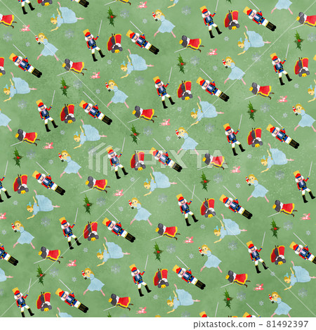 The character pattern of the first act of the Nutcracker Moss Green ver 81492397