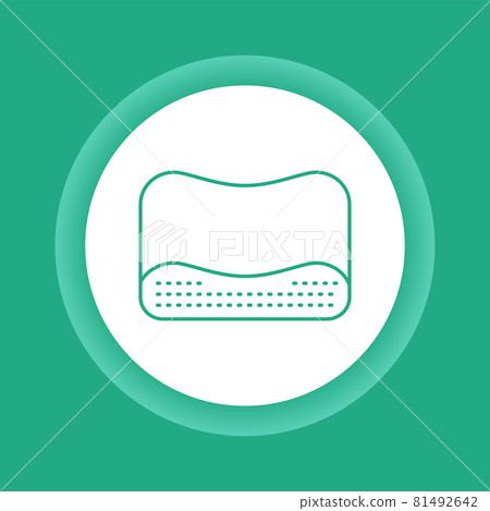 Orthopedic memory foam pillow color button icon. Orthopedic memory foam pillow color button icon. 81492642