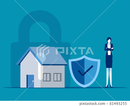 House building with reliable protection. Full coverage property insurance 81493255