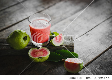 Guava juice on wood Guava juice on wood 81493635