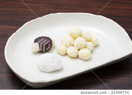 Jugoya Tsukimi Dango 日本甜點 Tsukimi 祭品 Tsukimi Manju Tsukimi Mochi 圖片素材 81496734
