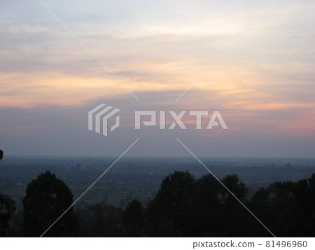 Sunset from Phnom Bakheng in Angkor Wat, Cambodia. 81496960