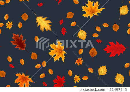 Autumn seamless pattern background with falling... - Stock Illustration ...