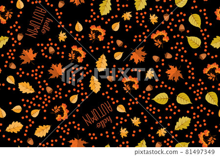 Autumn seamless pattern background with falling... - Stock Illustration ...