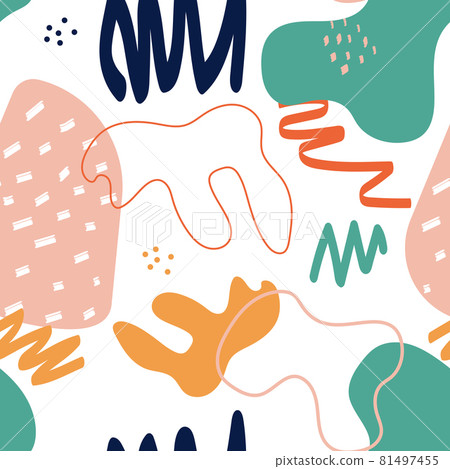 Abstract simple shape seamless pattern background. Vector illustration Abstract simple shape seamless pattern background. Vector illustration 81497455