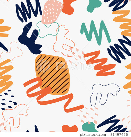 Abstract simple shape seamless pattern background. Vector illustration 81497456