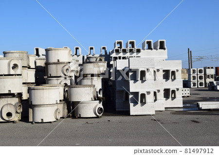 Stacked concrete products for civil engineering work 81497912