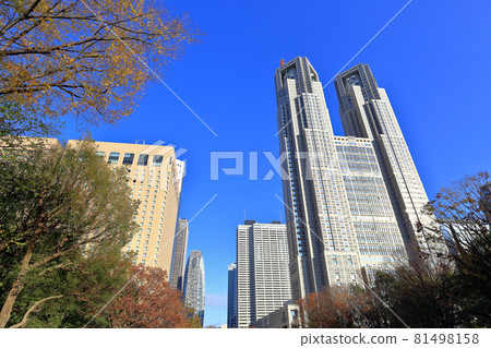 西新宿、東京摩天大樓和秋葉的城市景觀 西新宿、東京摩天大樓和秋葉的城市景觀 81498158