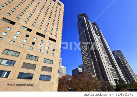 西新宿、東京摩天大樓和秋葉的城市景觀 西新宿、東京摩天大樓和秋葉的城市景觀 81498172