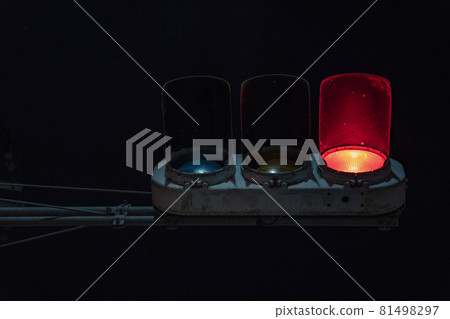 Midnight traffic light and light Midnight traffic light and light 81498297
