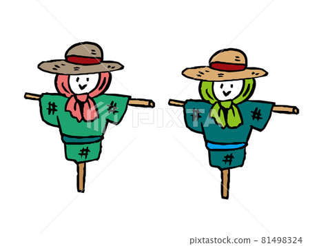 Simple illustrations of two types of scarecrows 81498324