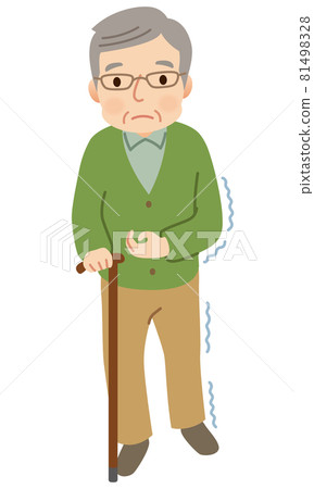 偏癱:拄著拐杖走路的老人 偏癱:拄著拐杖走路的老人 81498328