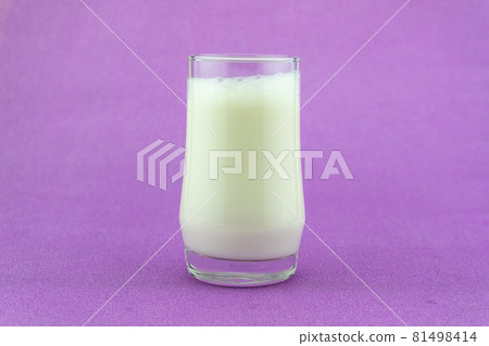 Banner of a glass of milk on colorful background Milk day Copy space 81498414