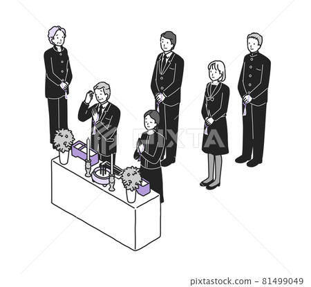 Funeral image (burning incense) 81499049