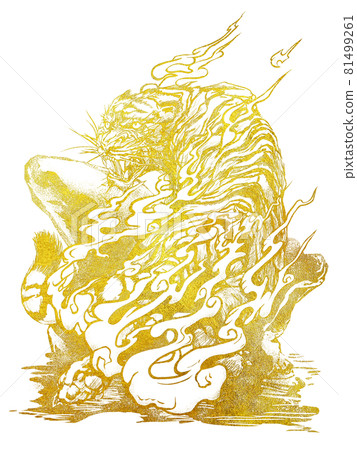 Golden tiger illustration Golden tiger illustration 81499261