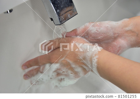 A woman who carefully wash her hands to prevent virus infection A woman who carefully wash her hands to prevent virus infection 81501255