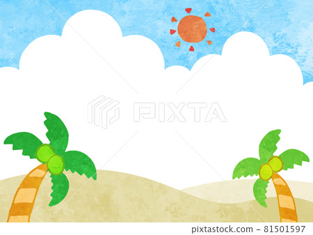 Summer watercolor style illustration material 81501597