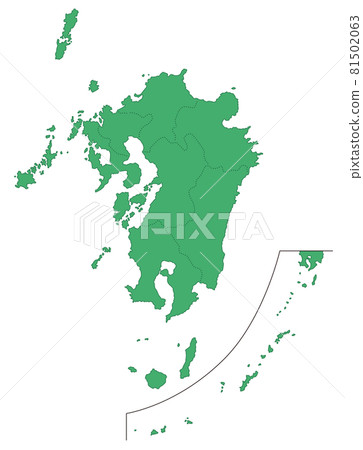 Japan region division _ Kyushu Okinawa _... - Stock Illustration ...