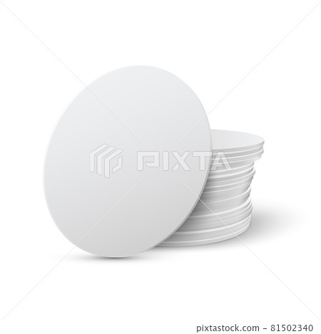 Circle beermat, bierdeckel isolated on white background with shadow 81502340