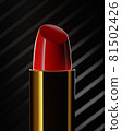 Red lipstick on the black background 81502426