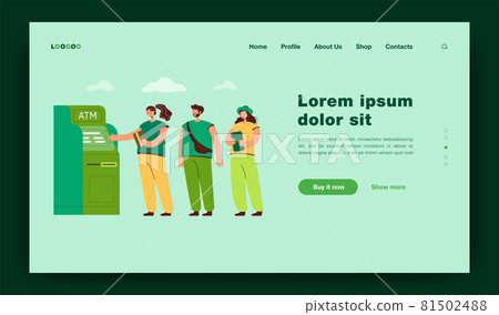 People standing in queue flat vector illustration People standing in queue flat vector illustration 81502488