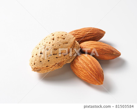 Almond fruit on a white background 81503584