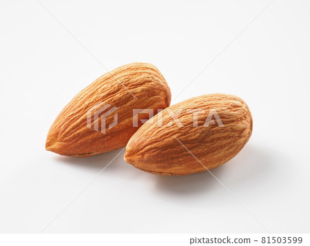 Almond fruit on a white background Almond fruit on a white background 81503599
