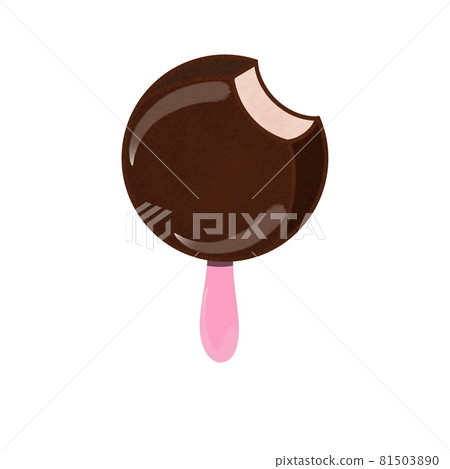 Ice cream covered with chocolate isolated on white 81503890