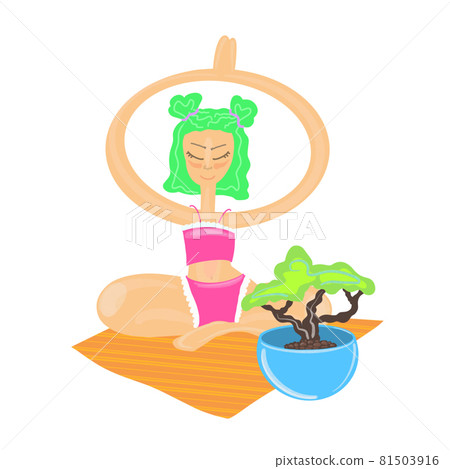 Woman doing yoga at home on isolated white background Woman doing yoga at home on isolated white background 81503916