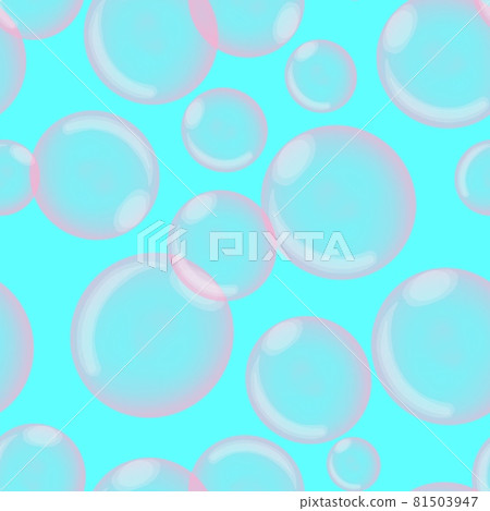 Bright seamless pattern with realistic pink bubblegum bubbles on blue background 81503947