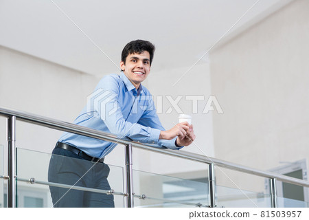 close-up portrait of a man with coffee close-up portrait of a man with coffee 81503957