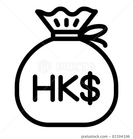 港元;圖標現金袋矢量圖 港元;圖標現金袋矢量圖 81504106