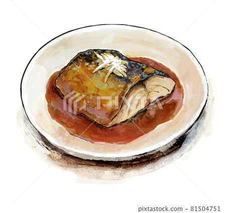 水彩風格鯖魚味噌煮 水彩風格鯖魚味噌煮 81504751