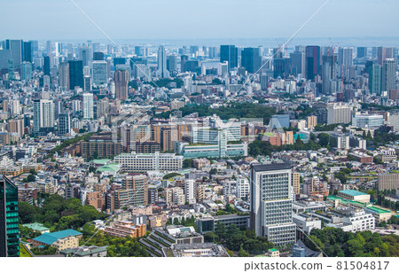 View of Tokyo cityscape in Japan, such as the cityscape of Hiroo, Shibuya Ward (in the back is Minato Ward, etc.) 81504817