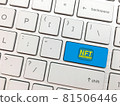 Computer keyboard enter button with NFT symbol. non fungible tokens concept 81506446