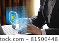Business man using laptop computer invest and pay for unique collectibles in games or art, NFT non fungible tokens concept 81506448