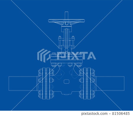 Industrial valve. Vector rendering of 3d Industrial valve. Vector rendering of 3d 81506485