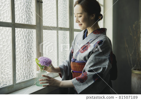 Kimono lifestyle tsumugi komon 81507189