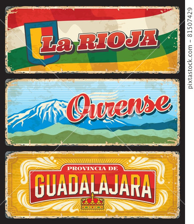 La Rioja, Ourense and Guadalajara provinces plates La Rioja, Ourense and Guadalajara provinces plates 81507429