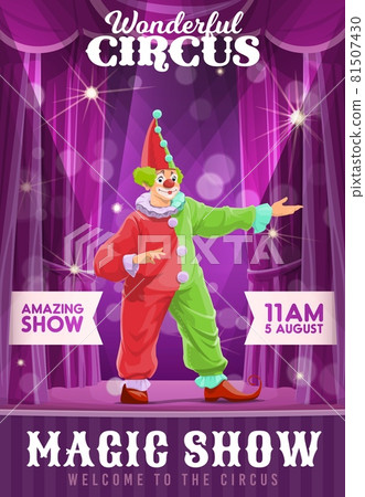 Shapito circus poster, clown at funfair carnival Shapito circus poster, clown at funfair carnival 81507430