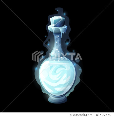 Potion bottle with ice, magic love elixir, poison Potion bottle with ice, magic love elixir, poison 81507560