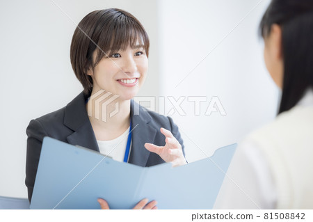 Educational business image Portrait of a woman interviewing Photographing cooperation: Japanese language school attached to Chuo Institute of Technology Educational business image Portrait of a woman interviewing Photographing cooperation: Japanese language school attached to Chuo Institute of Technology 81508842