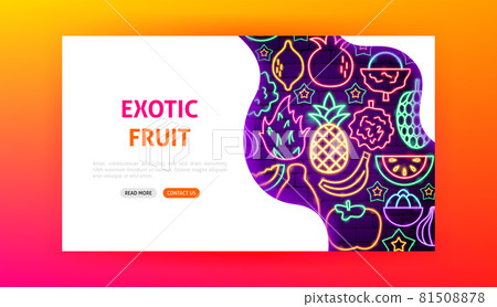 Exotic Fruit Neon Landing Page 81508878
