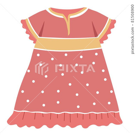 Girl kid pink dress with ribbons and dots print Girl kid pink dress with ribbons and dots print 81508900