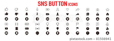 Set of SNS icon buttons 81508941