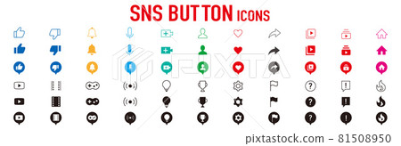 一組 SNS 圖標按鈕 一組 SNS 圖標按鈕 81508950